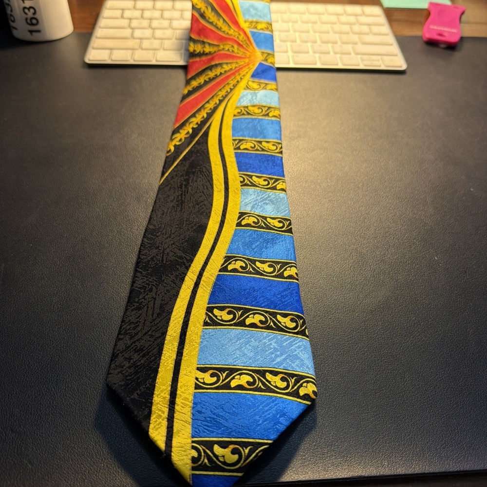 Vintage Rush Limbaugh No Boundaries Mens Tie 90s Silk Bold Authentic Fall Theme